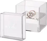 Wedding Ceremony Ring Bearer Pillow Alternative clear Acrylic Box we do