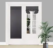 PI Blackout French Door Curtain, Privacy Thermal Insulated Window Panel for Glass/Front/Sliding/Patio Doors (W26XL68, Dark Grey)