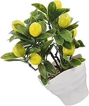 OATIPHO Realistic Artificial Lemon Bonsai Plant Pot Home and Decor Centerpiece