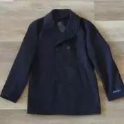 NWT Ben Sherman Boris Classic Double Breasted Peacoat Jacket Charcoal Size M