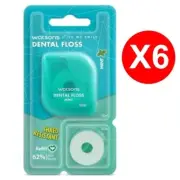 6PACKS Watsons Mint Dental Floss 50m + Refill 50m Oral Gum Teeth Cleaner Flosser