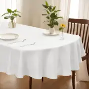 Tablecloth ， White Textured Tablecloth， Oval Tablecloth 52 x 70 ，Oval Table T...