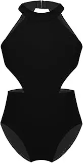 [RUNQHUI] Kids Girls One Piece Gymnastics Ballet Dance Leotard Sleeveless Backless Dancewear Unitard