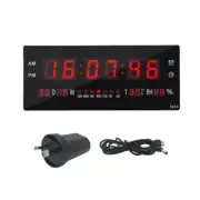 1x Desk Clock Digital LED Home Large Big Jumbo Wall With Calendar Temperature