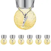 6 Pack Decorative Hanging Solar Garden Lights Cracked Glass Ball Lanterns for Yard Patio Fence Tree Umbrella-Warm White