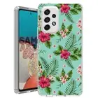 For Samsung Galaxy A23 5g A52 A53 TPU Case Cover+Glass(Hibiscus Bouquet)