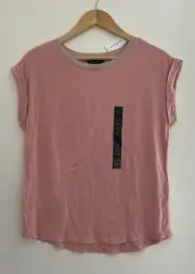 Banana Republic Women's Sparkly Trim Solid Pink Rayon Sleeveless Top,Pink,XS,NWT