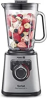 [Tefal] PerfectMix+ High-Speed Blender, Smoothie Maker, Ice Crush, 2L Glass Jug, 1200W, 4 Removable Powelix Blades, 3 Programs + Pulse, Grey, BL811D40
