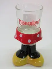 Ceramic Liquor Booze Shot Glass w/ Feet ~ DISNEY PARKS Disneyland Minnie Mouse
