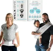 Baby K'tan Original Baby Wrap Carrier, Infant and Child Sling - Simple Wrap Holder for Babywearing - No Rings or Buckles - Carry Newborn up to 35 lbs, Heather Grey, Women 6-8 (Small), Men 37-38