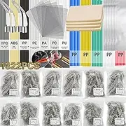 Wrdlosy 1322PCS Plastic Welding Kit - 106PCS Welding Rods, 1200PCS Welder Staples, 2PCS Smooth Heads 5PCS Reinforcing Mesh, 5 Aluminum Foil Tape, 4 Sandpaper
