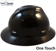 MSA V-Gard Full Brim Hard Hats with One-Touch Suspensions - Black