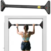 METEOR Doorway Pull Up Bar, Fitting Width 75-94cm, 200kg Capacity, Drill-Free, Adjustable Length, Chin Up Bar, Push Up Bar, Abdominal Training Door Bar