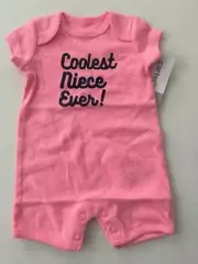 Carters Baby Girls Coolest Niece Ever Bodysuit Romper Size NEWBORN 3 Months Pink