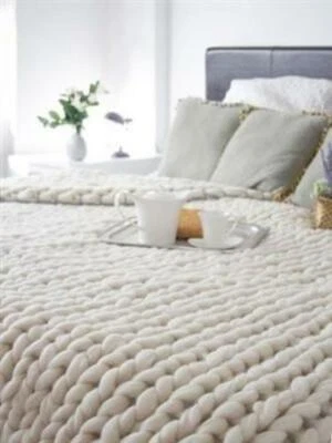 DIY - 13 lb BULK Natural White Wool Roving Fiber for making Chunky Large Knit Bl