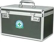 Medication Lock Box With Combination - Lockable Medicine Storage, Empty First Aid, Security Lock, Medical Organizer, Multipurpose Locking for Home and Outdoor (Green, X-Large)