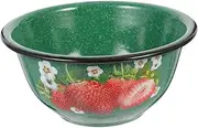 COLLBATH Portable Enamel Bowl Retro Food Basin for Mixing Serving Capacity Enamelware for Rice Fruits Vegetables Noodles Classic Design for Household Use
