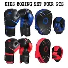 Kids Boxing Sparring Gloves UFC MMA Focus Pads Fighter Training Kids Gloves Set
