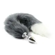 grey white Fox Tail Plug Adult Products Toys for Woman Men