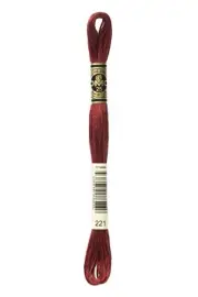 DMC - Color # 221 - (Mars Red) -- Embroidery Floss -- Per Skein