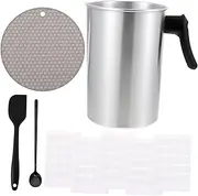 [Tofficu] 1 Set DIY Candle Making Kit with Pouring Pot Safe and Durable Materials for Beginners and Professionals for Family Craft Enjoy Homemade Scented Candles Together Random Color