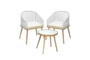 Livsip 3PCS Outdoor Furniture Lounge Setting Dining Table Chair Patio Bistro Set