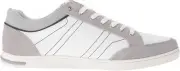 Kenneth Cole Mens UNLISTED TIME FLEW Casual Sneakers White/Tan Leather Shoes