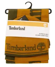 Timberland Brown Knit Scarf & Reversible Beanie Men's One Size