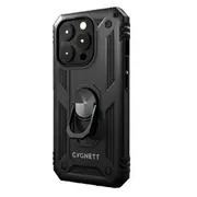 Cygnett Apple iPhone 15 Pro Max (6.7') Rugged Case - Black (CY4635CPSPC) - Integrated Kickstand, Secure and Magnetic Disk Mount, 6ft Drop Protection