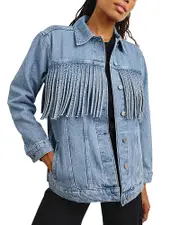 Rails Rodeo Fringe Trim Trucker Jacket