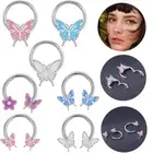 Fashion Drip Oil Butterfly Nose Ring Spiral Nose Septum Rings Women