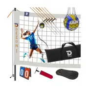 DEZONI Portable Volleyball Net | Volleyball Set Includes Ball, Scoreboard, Ba...