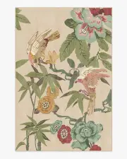 200' x 290' | Machine Washable Runner Rug | Kid & Pet Friendly | Indoor Rug | Bamboo & Bird Blush & Jade Rug by Sanderson | Ruggable