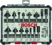 Bosch 15x Mixed Router Bit Set for Wood Composites 8mm Shank Tool Accessories
