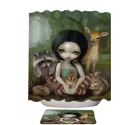 Fairytale Forest Snow White and Her Animal Friends Shower Curtain