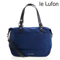 在飛比找蝦皮商城優惠-【le Lufon】自信藍色尼龍拼拉皮革前口袋設計肩背兩用包