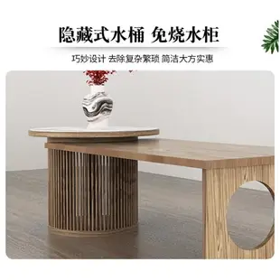 茶桌新中式禪意組合實木簡約陽臺小型茶臺原木色茶凳功夫茶室家具