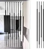 5/8/10pcs Room Divider Metal Rod, No Drilling Room Separation Column, Heavy Duty Privacy Screen Post Floor to Ceiling Wall Divider Room Partition Privacy Separator, Black(8pcs,275cm/108in/9.02ft)