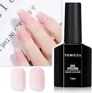 TOMICCA Jelly Gel Nail Polish,15ML Jelly Light Pink Gel Nail Polish Soak Off UV/LED Lamp Sheer Pink Gel Nail Polish for DIY Home Nail Salon