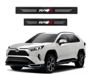 Door Sill Protectors for Toyota Rav4 Highlander Accessories, Carbon Fiber Front/Rear Door Sill Plate Guard,Door Entry Guard Stickers Decoration Door Edge G