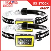 LED Headlamp Flashlight With Comfortable Headband, Head Lamp Torch Camping USB