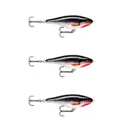 3x Rapala 12cm Twitchin' Rap Slow Sink Glidebait Fishing Lures - Metal Roach