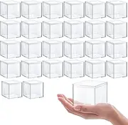 [LIDSCURA] 26 PCS Clear Acrylic Plastic Square Cube Small Acrylic Box with Lid Storage Mini Acrylic Boxes Square Display Box Organizer Containers for Candy Pill, Tiny Jewelry, Gifts, 2.56 x 2.56 x 2.56 Inch