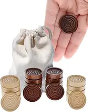 WE Games Wood Checkers with Stackable Ridge - Dark Brown/Natural