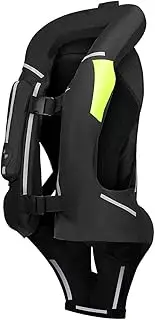 Motorcycle Air-Bag Vest with Reflective Strip, Protect Spine, Waist, Chest, Abdomen & Back, Reflective Strips for Night Ride, Not Equipped with C02 Cylinder (Color : Black, Size : XL)