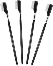 NULYLU Eyelash Spoolie Brush Separator for Lash Extensions 4 Pcs Metal Eyelash Comb for Makeup