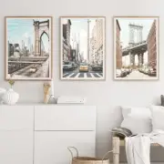 Set of 3 New York City Photography Brooklyn Abstract Modern Wall Art, Home Decor