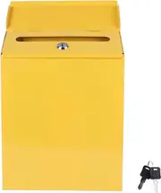 Vintage Mailbox Wall Mount Retro Style,Mailbox That Locks Wall- Mount MailboxYellow