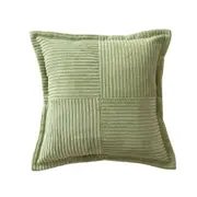 Corduroy Pillow Covers with Splicing Soft Striped Textured Christmas Throw Pillow Cases-Green