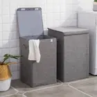 Laundry Basket Washing Clothes Storage Folding Basket Hamper Stand Box With Lid